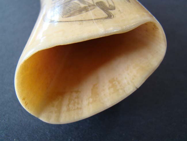 A Civil War era scrimshawed Whale's Tooth depicting the CSS 'Nashville' capturing and burning the 'Harvey Birch' circa 1861. — image 5